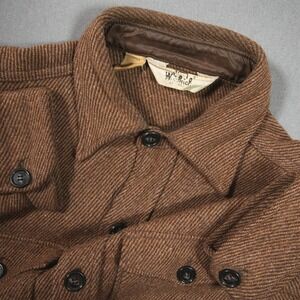 VTG USA Woolrich Heavy Twill Wool Men Shirt M 2 Pocket Overshirt Shacket Cabin